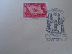 D192502   Alkalmi bélyegzés - PÁPAI ÜNNEPI HÉT  Bélyegkiállítás 1948  PÁPA