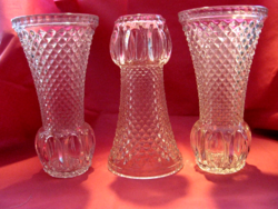 Retro diamond patterned oberglas crystal vases