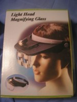 E11 headband professional illuminated magnifier with 4 replaceable lenses 1.2X3.5 Szörös magnification in a box