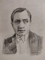 Béla Lugosi drawing graphics