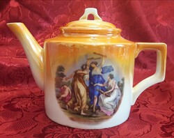 Antique scene Zsolnay porcelain teapot (l3213)