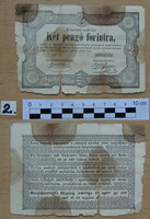 Kossuth bankó 2 forint pénztárjegy 1849 ritka ,de gyengébb G-VG állapot