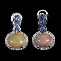 Real purple fire opal tanzanite with 925 sterling silver