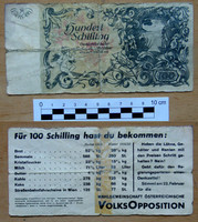 100 Schilling Ausztria propaganda bankjegy 1952-53