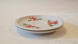 2 db. Zsolnay, Mikulásvirágos  mokkás csészealj ( kistányér) 14 cm. átmérőjű.