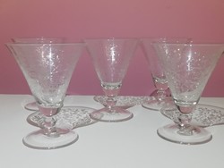 Liqueur glasses with retro tendril pattern, 5 pcs