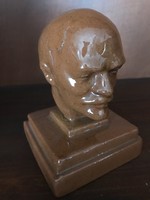 Lenin - Égetett mázas terrakotta szobor