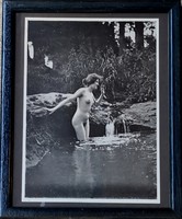 FK/364 - Régi, női fürdőző aktfotó – PC reprint, ofszet nyomat