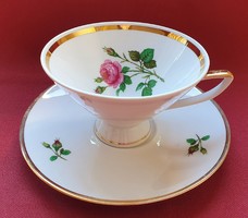 Winterling Röslau Bavaria German porcelain coffee tea cup saucer set with rose flower pattern