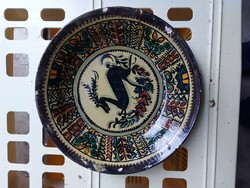Decorative wall plate repainted by an artist approx. 25 cm - 366