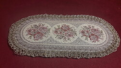 Oval tapestry tablecloth in display case (l3323)