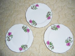 Porcelain small plate with flower pattern - cookies - 3 pcs