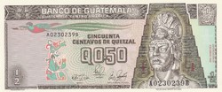 Guatemala 1/2 quetzal, 1989, unc banknote