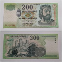 200 Forint 2006 FA, aUnc , papírtörés.