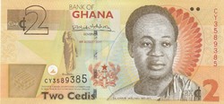 Ghána 2 cedis, 2017, UNC bankjegy