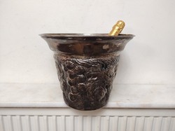Hollóházi Antique Sparkling Wine Bucket, Embossed Grape Motif, Ice Holder 139