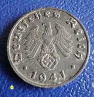 Német III. Birodalmi 1 pfennig 1941 D veret!
