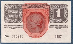 1 Korona 1916 Deutschösterreich bélyegzés EF - aUNC
