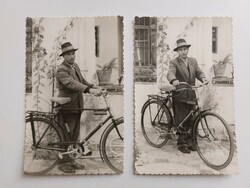 Old photo vintage photo bicycle bicycle 2 pcs