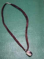 New! Purple braided plastic necklace with 925 silver clasp. Without pendant.