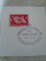 ZA414.76  Alkalmi bélyegzés-   SZEKSZÁRD- SZEKSZÁRDI Ünnepi Hét - 1948 IX. 26