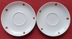 2db Käfer német porcelán kistányér csészealj tányér katica bogár mintával