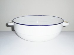 Vajling enameled bowl with handle - Budafok - 28 cm diameter