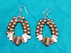 Retro earrings with mineral stone (663)