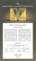 Königés kalmán - colored gold commemorative medal from the 