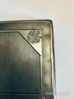 Art Deco címeres ezüst tárca