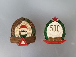 500 ezer kilométer és 10 év balesetmentesen retro  Magyar autoklub régi hűtőrács embléma plakett