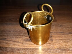 Bucket with copper handles