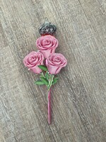 Unique glass and paper Christmas tree decoration with roses