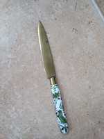 Antik (Zsolnay?) porcelánnyelű kés