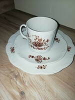 ROSENTHAL német porcelán barna 3as reggeliző/kávés/teás készlet