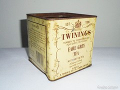 Retro English tea tin metal tin box - twinings earl gray tea - from the 1980s