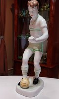 Hollóházi soccer player - porcelain statue - statue size