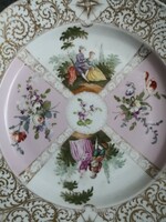 A wonderful Dresden plate, 1890s. Plus a gift plate holder!