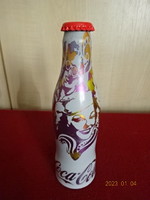 Coca cola metal bottle, 250 ml, with purple sticker. He has! Jokai.