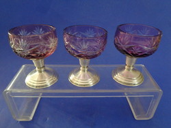 Crystal glasses with silver bases