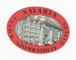 Hotel savaria Szombathely - a suitcase label from the 1960s