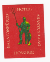 Hotel aranycsillag balatonfüred hongrie - suitcase label from the 1960s
