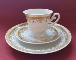 Zajecar jugoszláv porcelán kávés reggeliző szett csésze csészealj kistányér tányér