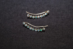 Silver earrings with blue stones