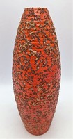 29.5 cm, cigar-shaped retro vase, Hungarian applied art ceramics