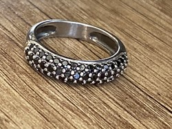 Onyx stone, hallmarked silver, beautiful ring - size 53