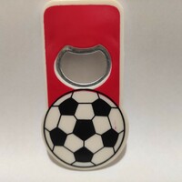 Football beer opener fridge magnet