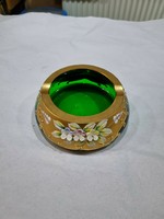 Czechoslovak gilded crystal ashtray
