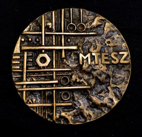 Asszonyi Tamás (1942-) MTESZ MŰSZAKI ÉS TERMÉSZET TUDOMÁNYI EGYESÜLETEK SZÖVETSÉGE bronz plakett