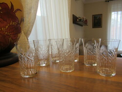 6 polished glass wine glasses